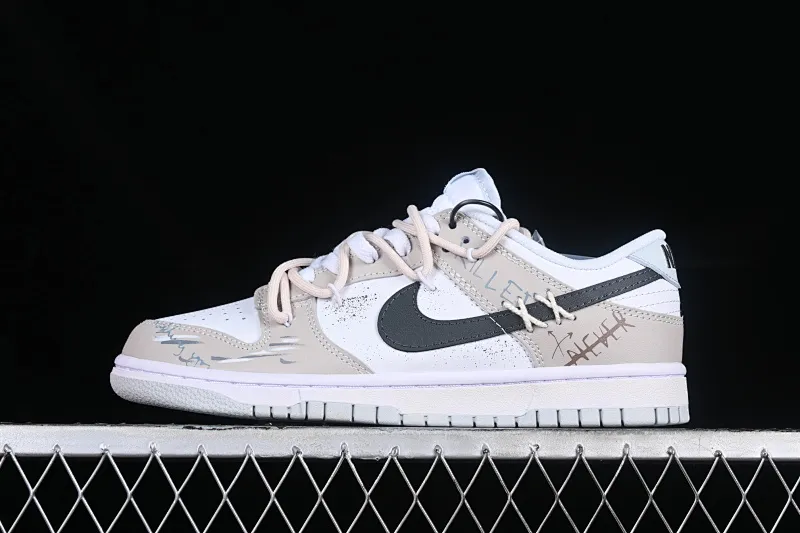 All Categories Nk SB Dunk Series Nk SB Dunk Low Low-top sneakers Nk Dunk Low Retro graffiti Stitched cross black and white gray SB strap low-top casual sneakers DV0831-101